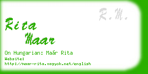 rita maar business card