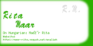 rita maar business card